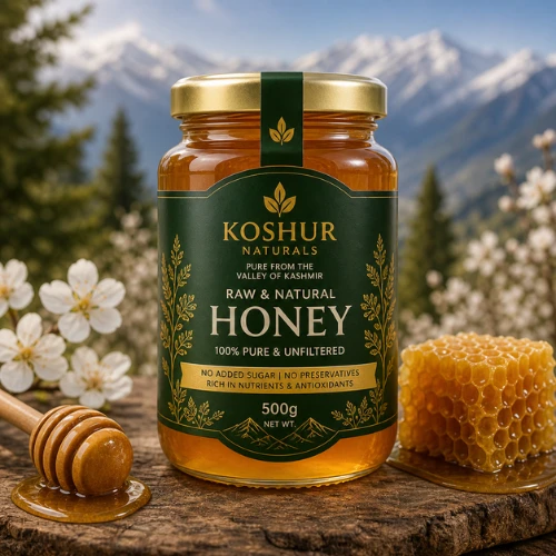 Koshur Naturals Raw & Natural Honey 500g